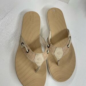Sperry Tan Sandals with Textured Footbed